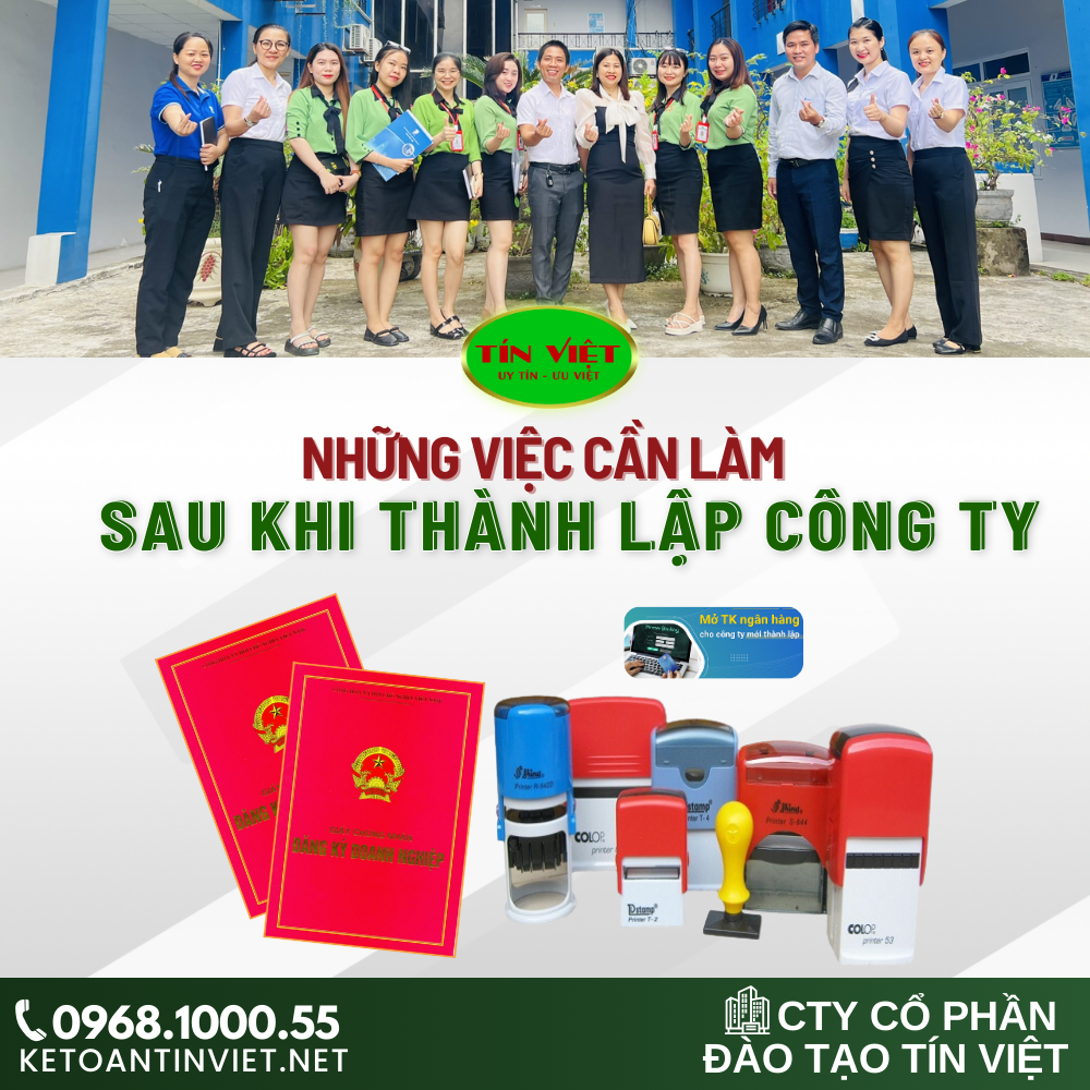 Những việc cần làm sau khi thành lập doanh nghiệp thành công