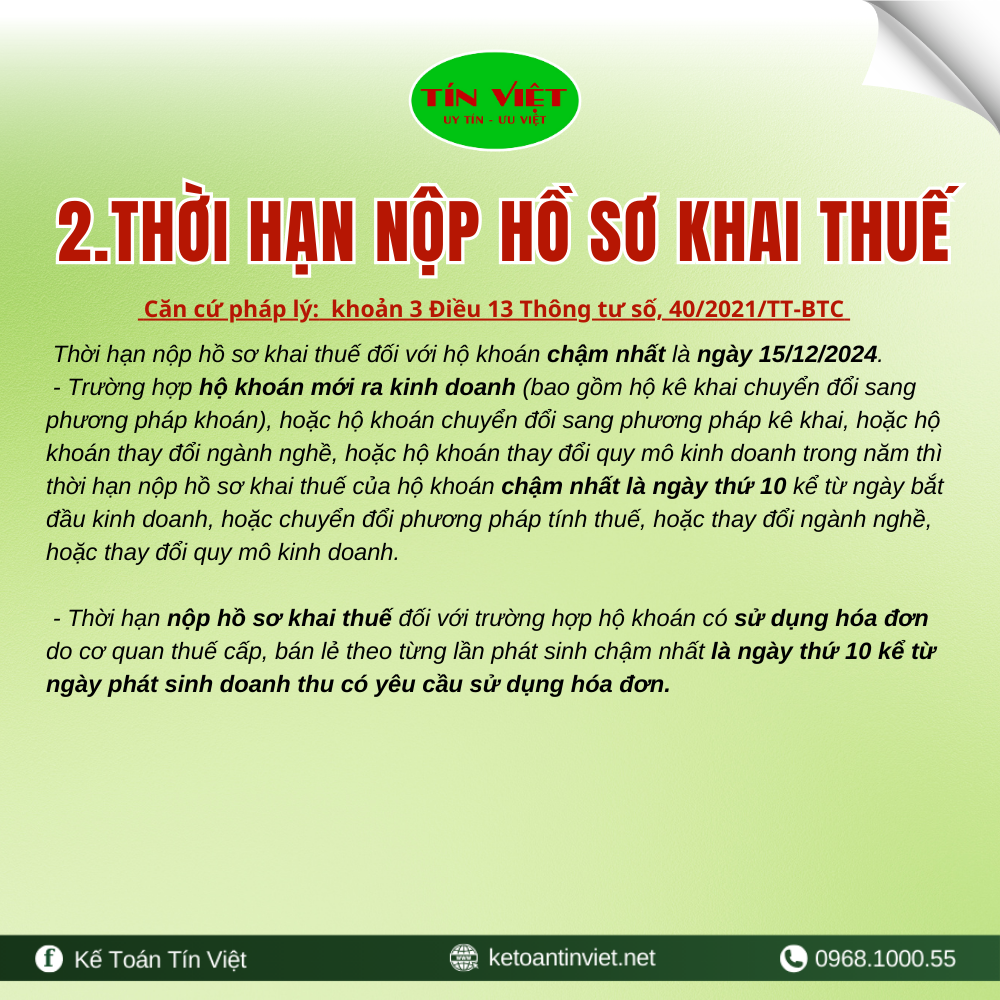 Thời hạn nộp thuế