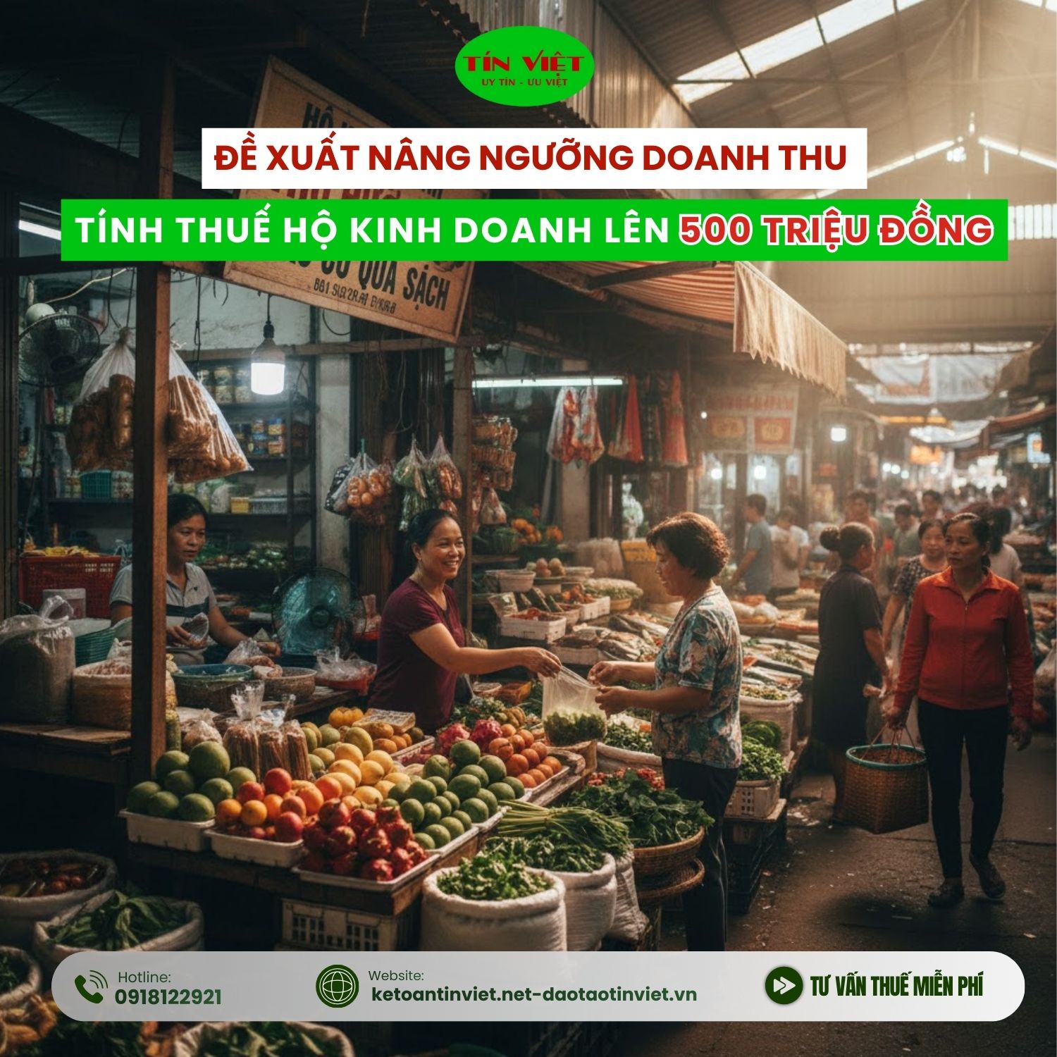Nâng ngưỡng doanh thu tính thuế hộ kinh doanh lên 500 triệu đồng