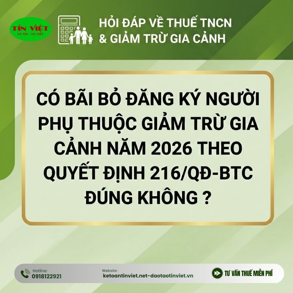 Có bãi bỏ thủ tục đăng ký người phụ thuộc giảm trừ gia cảnh Quyết định 216/QĐ-BTC đúng không?